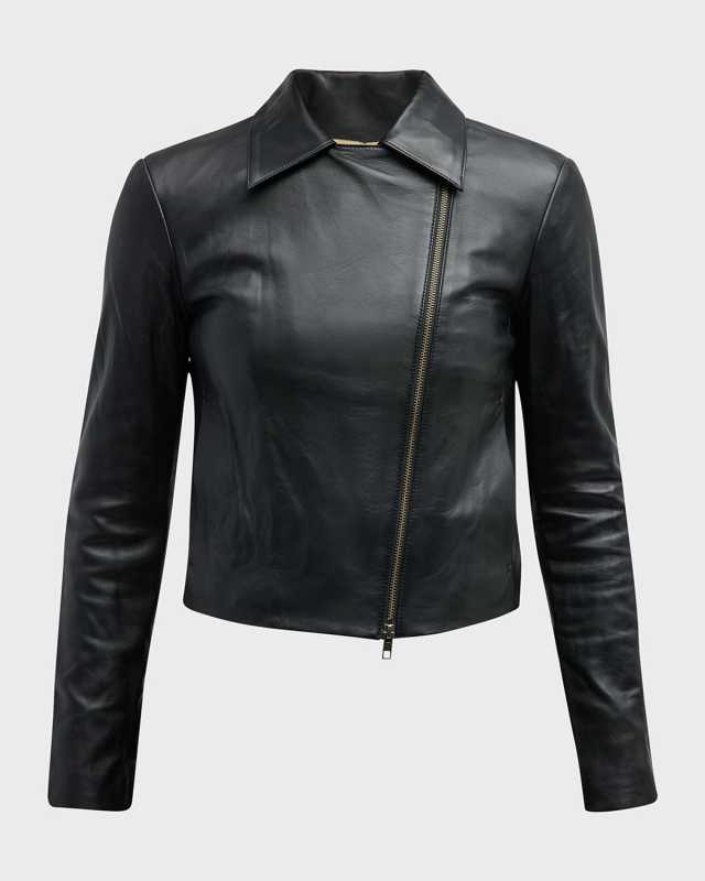 Leather Zip-Front Jacket